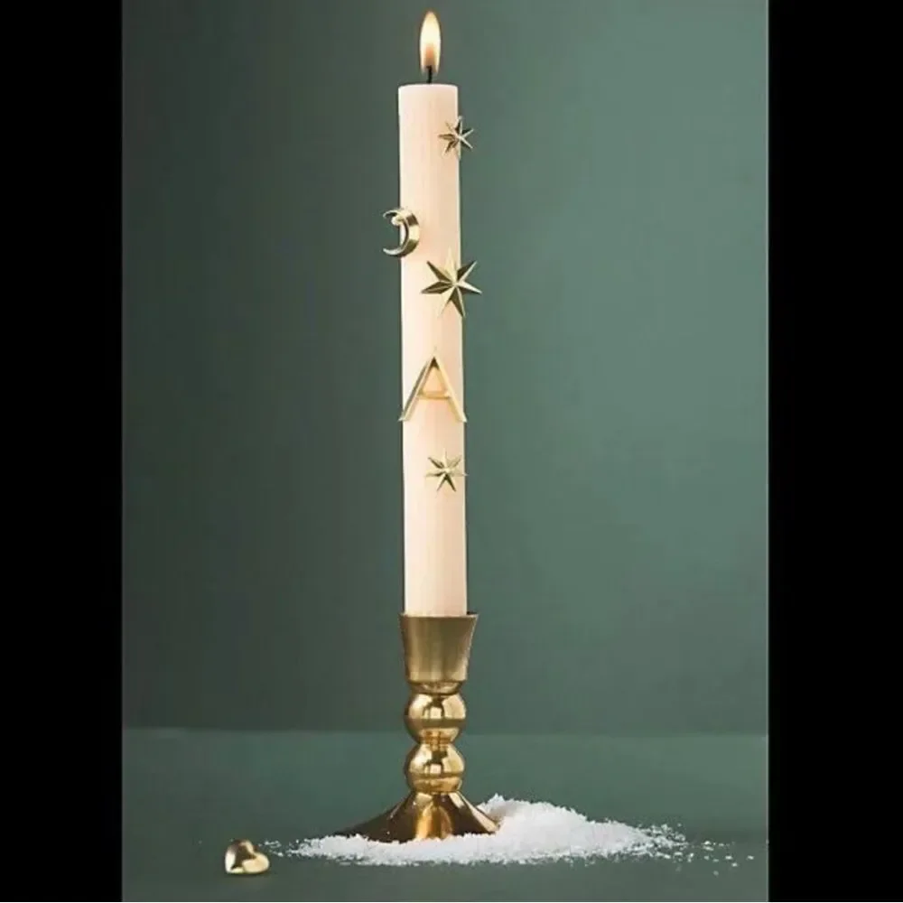 Anthropologie Gold Star and Moon Candle Charms